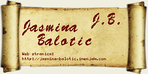 Jasmina Balotić vizit kartica